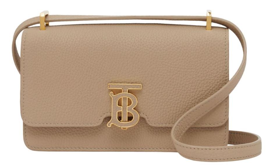 BURBERRY Mini Leather TB Cross-Body Bag "Beige"