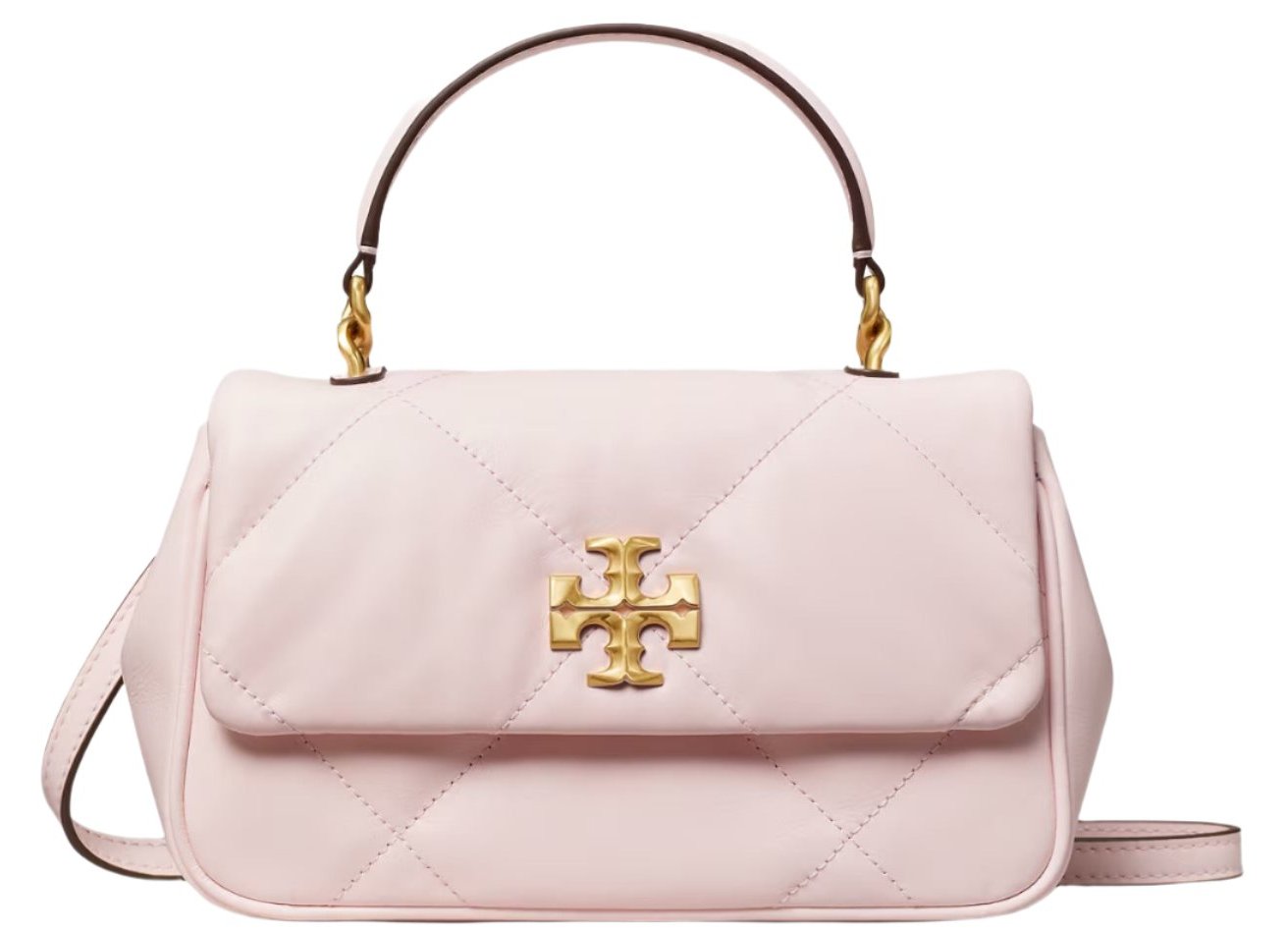 Tory Burch Kira diamond quilt-top handle "Rose Salt"